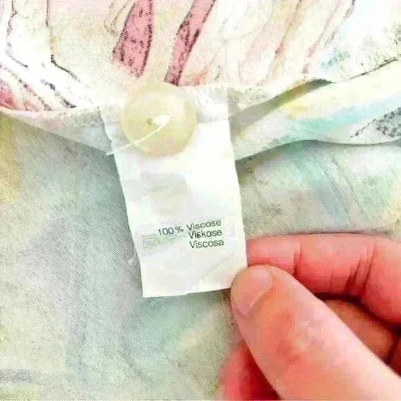 Steilmann Oversized Artsy Pastel Pattern Colorful Boho Button Down Shirt Blouse - Picture 8 of 12